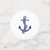 Blaue und weiße Anker Konfetti (Klein Vorderseite)