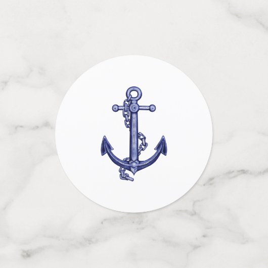 Blaue und weiße Anker Konfetti (Klein Vorderseite)