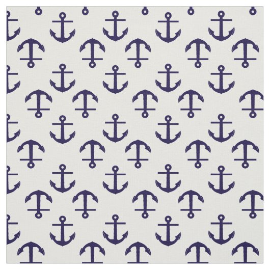 Blaue und weiße Ankermuster Stoff (Muster)