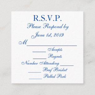 Blaue und Weiße Antwort-RSVP-Karten Begleitkarte