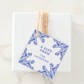 Blaue und weiße Aquarellfarben Geschenkanhänger (Beispiel)