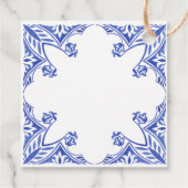 Blaue und weiße Aquarellfarben Geschenkanhänger (Rückseite)