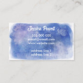 Blaue und weiße Aquarellfarben nach Maß Visitenkarte (Rückseite)