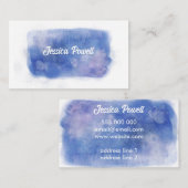 Blaue und weiße Aquarellfarben nach Maß Visitenkarte (Vorne/Hinten)