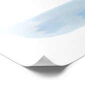 Blaue und weiße Aquarellschirme - Kinderzimmer im  Poster (Ecke)