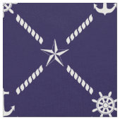 Blaue und weiße aukale Monogramm Stoff (Nahaufnahme)