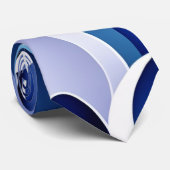 Blaue und weiße Bänder Krawatte (Gerollt)