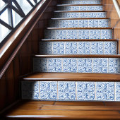 Blaue und weiße barocke Akanthus Fliese