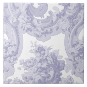 Blaue und weiße barocke Rokoko-Louis-XV.-Muster Fliese
