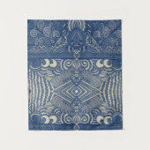 Blaue und weiße Bauerntapeten Wandteppich (Vorderseite)