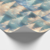 Blaue und weiße Bäume Moderne Weihnachten Geschenkpapier (Ecke)