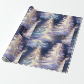 Blaue und weiße Bäume Moderne Weihnachten Geschenkpapier (Ungerollt)