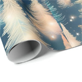 Blaue und weiße Bäume Moderne Weihnachten Geschenkpapier (Rolleneckpunkt)