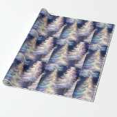 Blaue und weiße Bäume Moderne Weihnachten Geschenkpapier (Ungerollt)