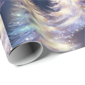 Blaue und weiße Bäume Moderne Weihnachten Geschenkpapier (Rolleneckpunkt)