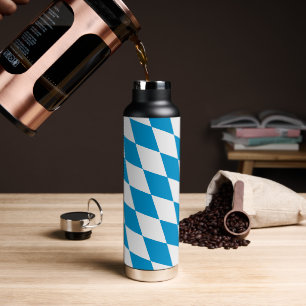Blaue und weiße Bavaria Diamantflaggenmuster Trinkflasche