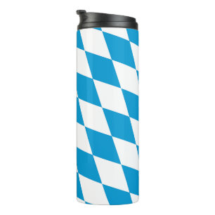 Blaue und weiße bayerische Diamantflagge Muster Thermosbecher