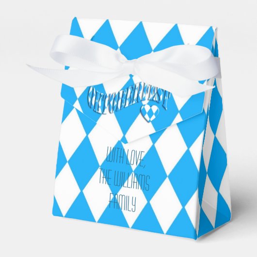 Blaue und weiße bayerische Flagge Muster Oktoberfe Geschenkschachtel (Vorderseite)