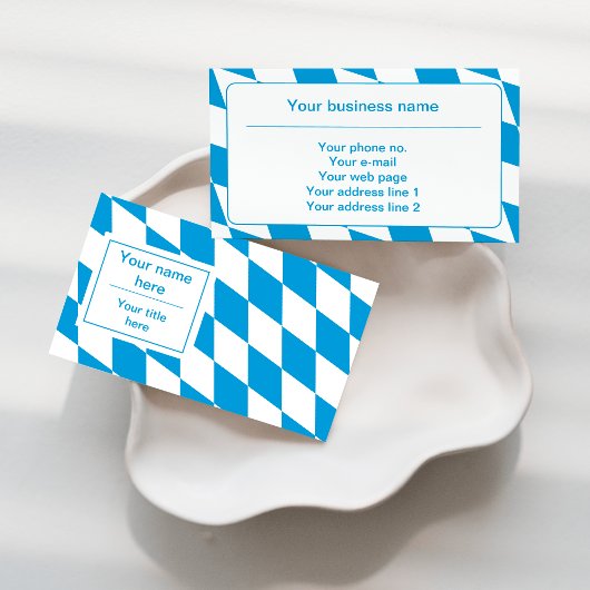 Blaue und weiße bayerische Flagge Visitenkarte