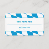 Blaue und weiße bayerische Flagge Visitenkarte (Rückseite)