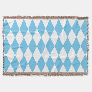 Blaue und weiße bayerische Raute-Flagge-Muster Decke