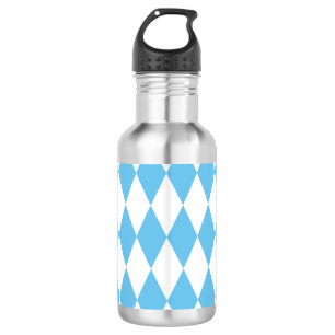 Blaue und weiße bayerische Raute-Flagge-Muster Edelstahlflasche