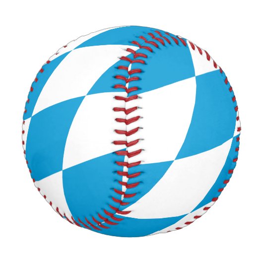 Blaue und weiße Bayern Diamantflagge Baseball (Schrägansicht)