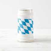 Blaue und weiße Bayern Diamantflagge Bierglas (Mittel)
