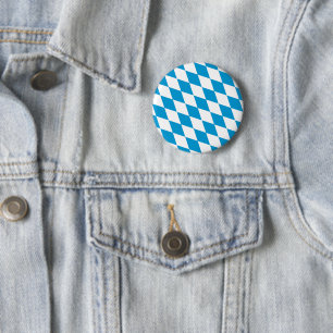 Blaue und weiße Bayern Diamantflagge Button