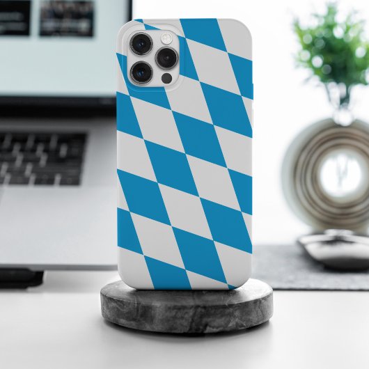 Blaue und weiße Bayern Diamantflagge Case-Mate iPhone Hülle