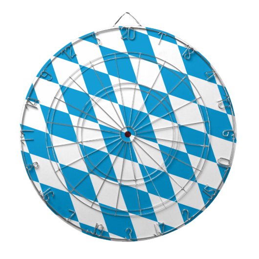 Blaue und weiße Bayern Diamantflagge Dartscheibe (vorne)