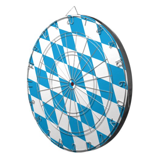 Blaue und weiße Bayern Diamantflagge Dartscheibe (Vorderseite rechts)