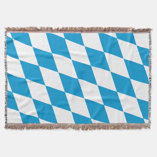 Blaue und weiße Bayern Diamantflagge Decke (Vorderseite)