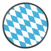 Blaue und weiße Bayern Diamantflagge Eishockey Puck (Vorderseite)