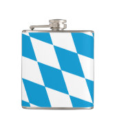Blaue und weiße Bayern Diamantflagge Flachmann (Vorderseite)