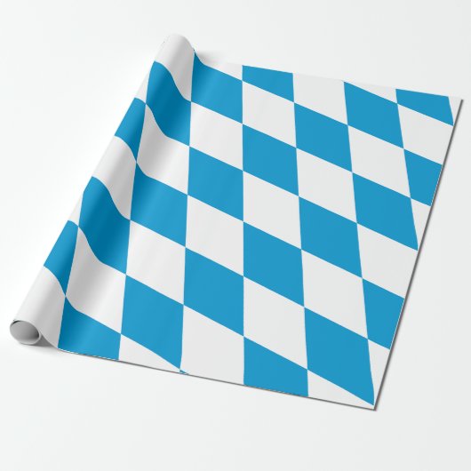 Blaue und weiße Bayern Diamantflagge Geschenkpapier (Ungerollt)
