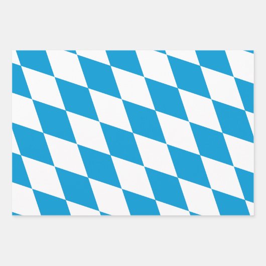 Blaue und weiße Bayern Diamantflagge Geschenkpapier Set (Vorderseite 3)