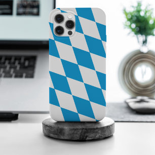 Blaue und weiße Bayern Diamantflagge iPhone 15 Pro Max Hülle