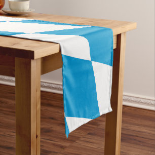 Blaue und weiße Bayern Diamantflagge Kurzer Tischläufer