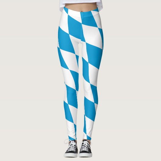 Blaue und weiße Bayern Diamantflagge Leggings (Vorderseite)