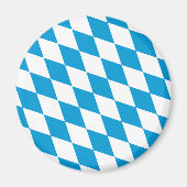 Blaue und weiße Bayern Diamantflagge Magnet (Vorne)