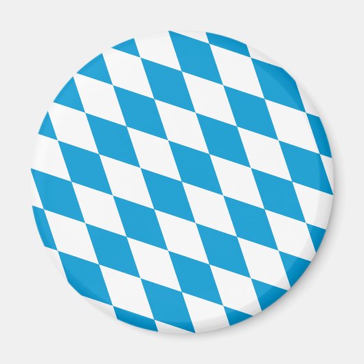Blaue und weiße Bayern Diamantflagge Magnet (Vorne)