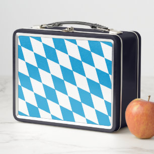 Blaue und weiße Bayern Diamantflagge Metall Brotdose