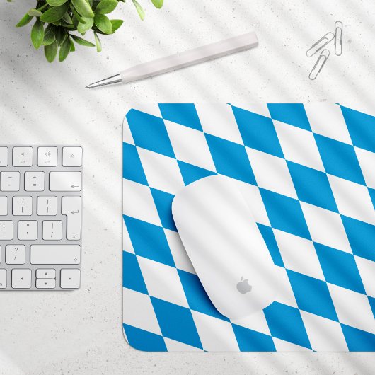 Blaue und weiße Bayern Diamantflagge Mousepad