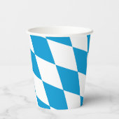 Blaue und weiße Bayern Diamantflagge Pappbecher (Rückseite)