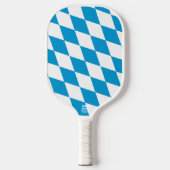 Blaue und weiße Bayern Diamantflagge Pickleball Schläger (Vorderseite)