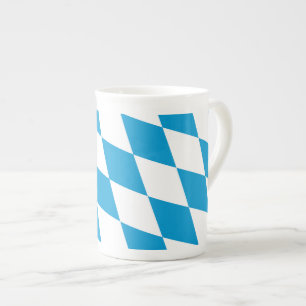 Blaue und weiße Bayern Diamantflagge Porzellantasse