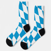 Blaue und weiße Bayern Diamantflagge Socken (Linkes Detail)