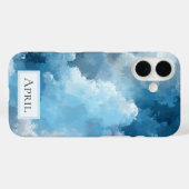 Blaue und weiße bemalte Wolken Case-Mate iPhone Hülle (Rückseite (Horizontal))