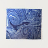 Blaue und weiße Bilder Wandteppich (Vorderseite (Horizontal))